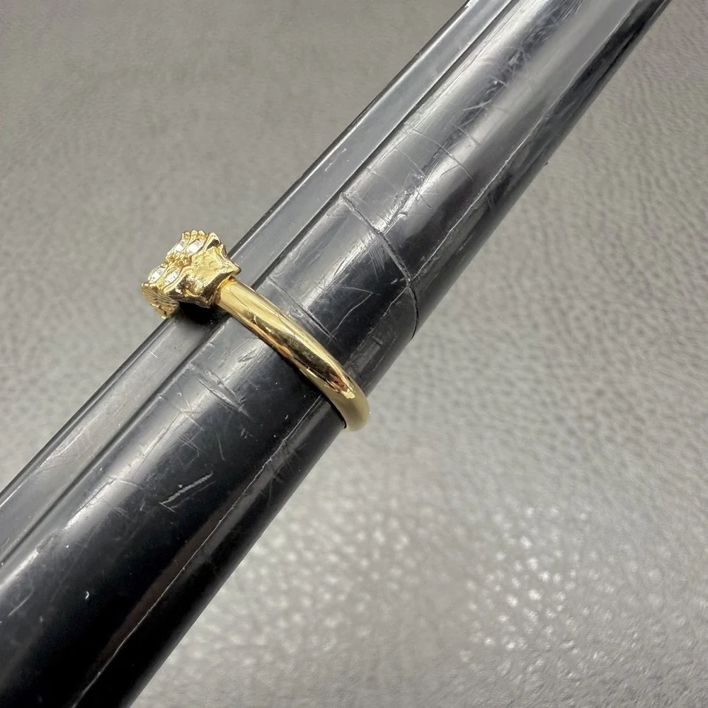 Womens Ring Size 8 Crystal Cocktail Gold Tone Band Statement Fashion Jewelry‎